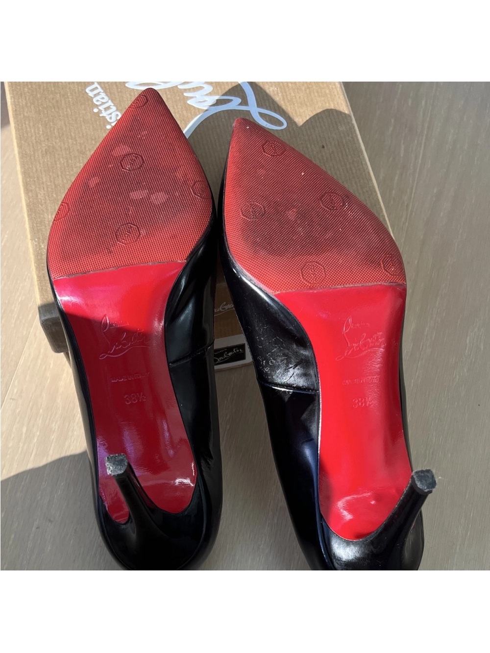 Christian Louboutin Black Patent Calf Leather Pigalle 85 Pump EU 38.5 - Picture 11 of 13
